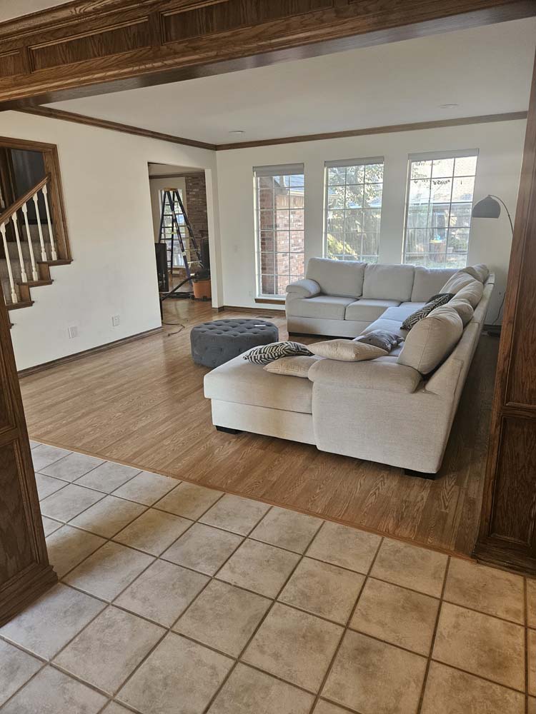 Entryway and living room